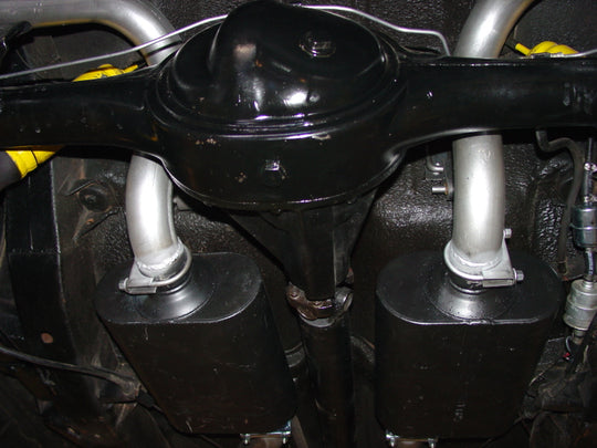 Flowmaster 55-57 Chevrolet 2.5in. American Thunder SS Crossmember-Back Exhaust System - 817174