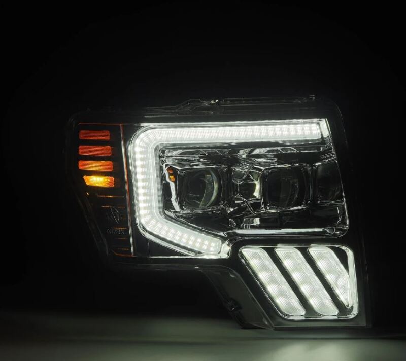 AlphaRex 09-14 Ford F-150 PRO-Series Projector Headlights Plank Style Chrm w/Activ Light/Seq Signal - 880482