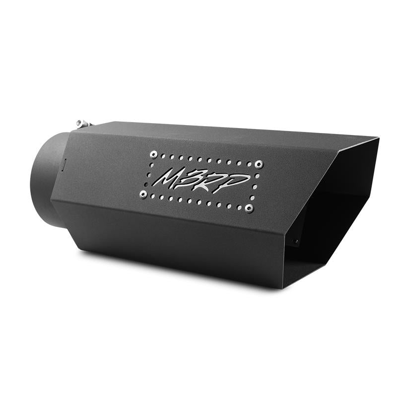 MBRP Universal Hex Tip 5in Inlet 16in Length w/ Logo - Black Coated - T5166BLK