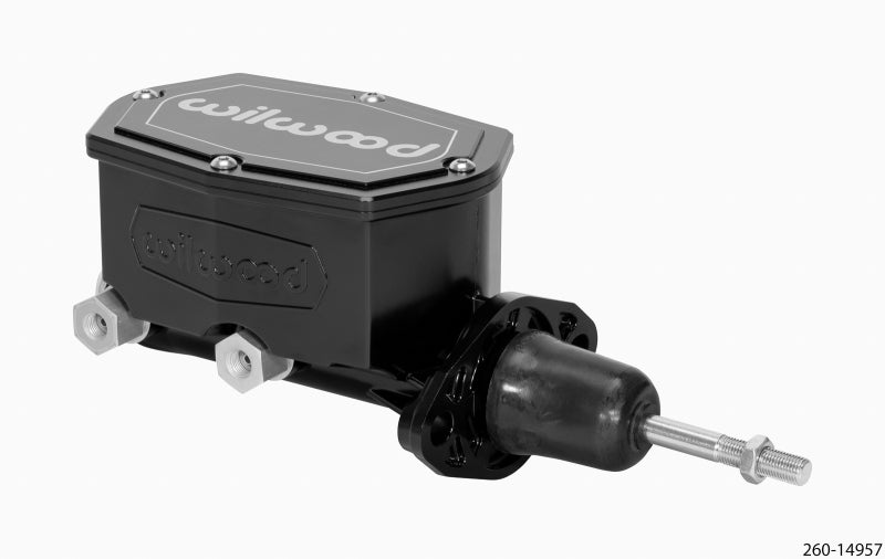 Wilwood Compact Tandem Master Cylinder - 7/8in Bore - w/Pushrod (Black) - 260-14957-BK