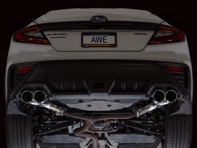 AWE Tuning 22-25 Subaru VB WRX Track Edition Axle-Back Exhaust - Chrome Silver Tips - 3020-42424