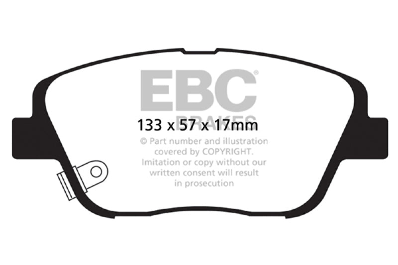 EBC 10-14 Hyundai Sonata 2.0 Turbo Yellowstuff Front Brake Pads - DP41864R