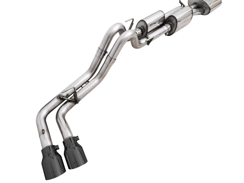 AWE Tuning 16-22 Toyota Tacoma 0FG Cat-Back Exhaust w/ BashGuard - Dual Diamond Black Tips - 3015-33826