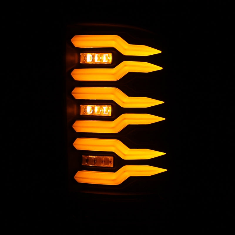 AlphaRex 07-13 GMC Sierra 1500/07-14 2500/3500HD (No Classic/Dually) Luxx-Series LED Tail Lights Blk - 630060