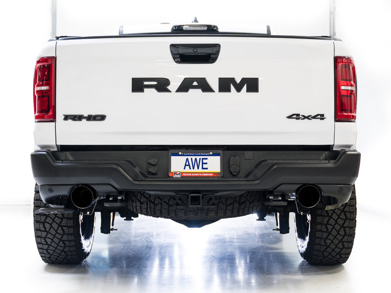 AWE Tuning 2025+ RAM 1500 RHO 3.0 I6 TT 0FG Dual Rear Exit Cat-Back Exhaust - Diamond Black Tips - 3015-33630