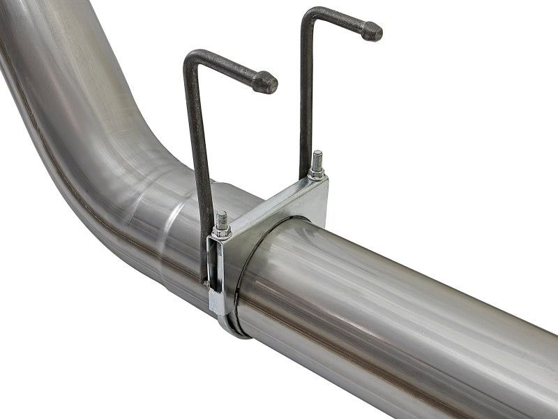 aFe LARGE BORE HD 5in 409-SS DPF-Back Exhaust w/Polished Tip 2017 Ford Diesel Trucks V8 6.7L (td) - 49-43090-P
