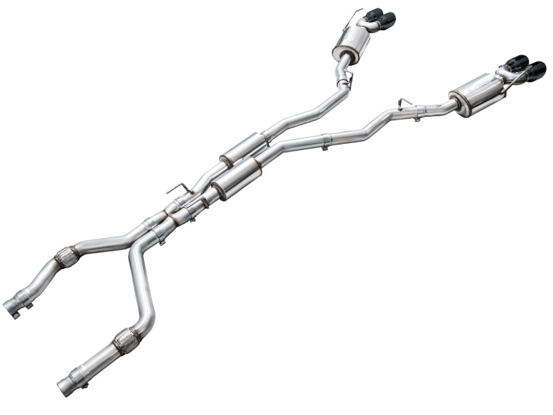 AWE Tuning 2020+ Ford Explorer ST Touring Edition Exhaust w/ Diamond Black Tips - 3015-43625