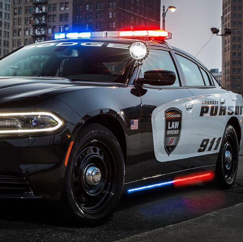 Putco 11-23 Dodge Charger Police Pursuit Blade Rocker Sideliners - Red & White w/ White Override - 901101460