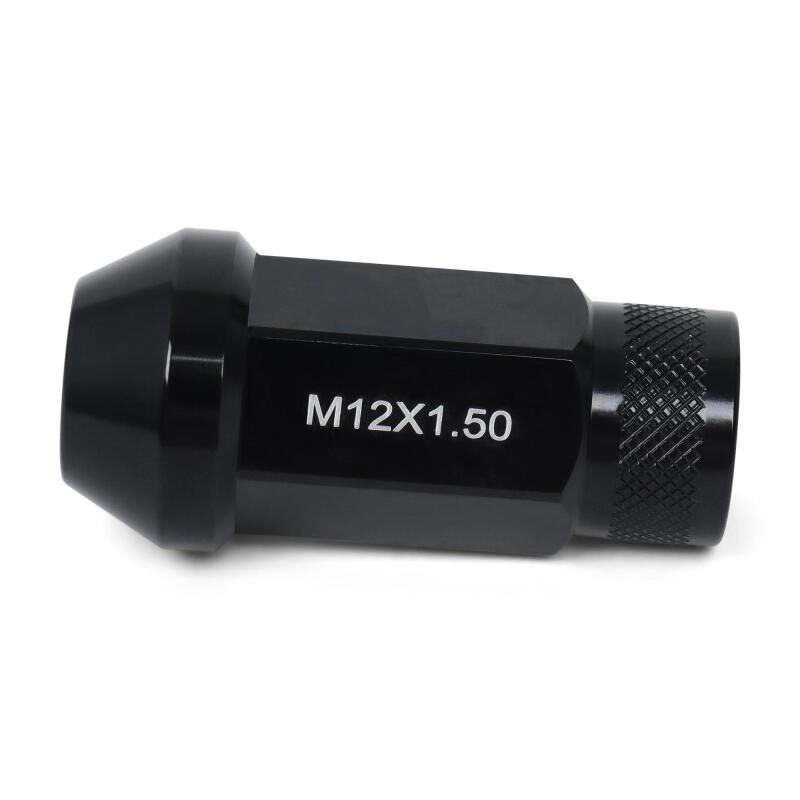 BLOX Racing Street Series Forged Lug Nuts - Black 12 x 1.5mm - Set of 20 (New Design) - BXAC-00104-SSBK