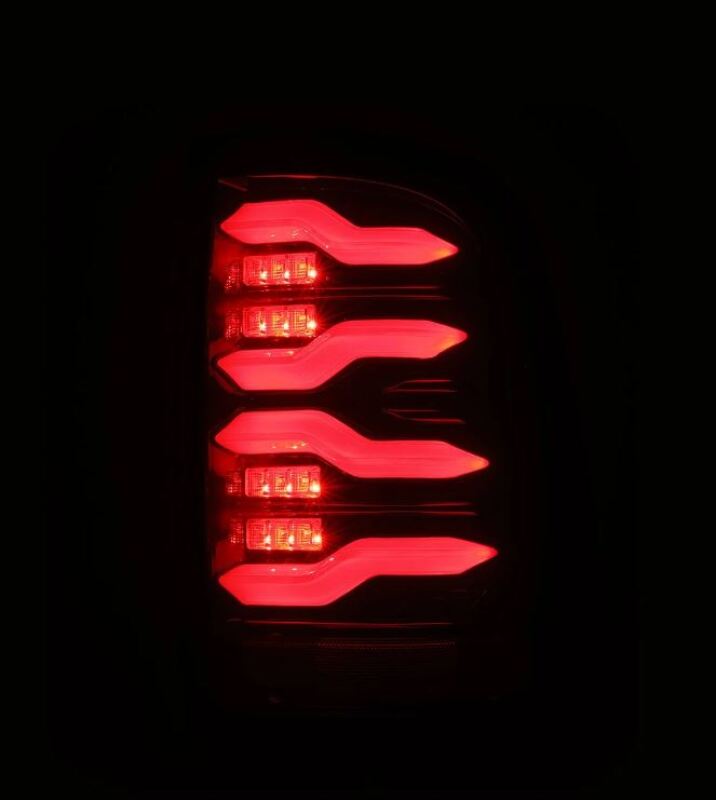 AlphaRex 09-18 Dodge RAM LUXX-Series LED Taillights Black Red w/Actv Light & SS - 640002