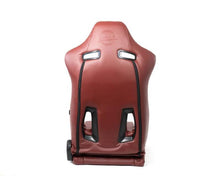 Load image into Gallery viewer, NRG Reclinable Sport Seats (Pair) The Arrow Maroon Vinyl w/ Pressed NRG logo w/ Maroon Stitch - RSC-810MAR L/R