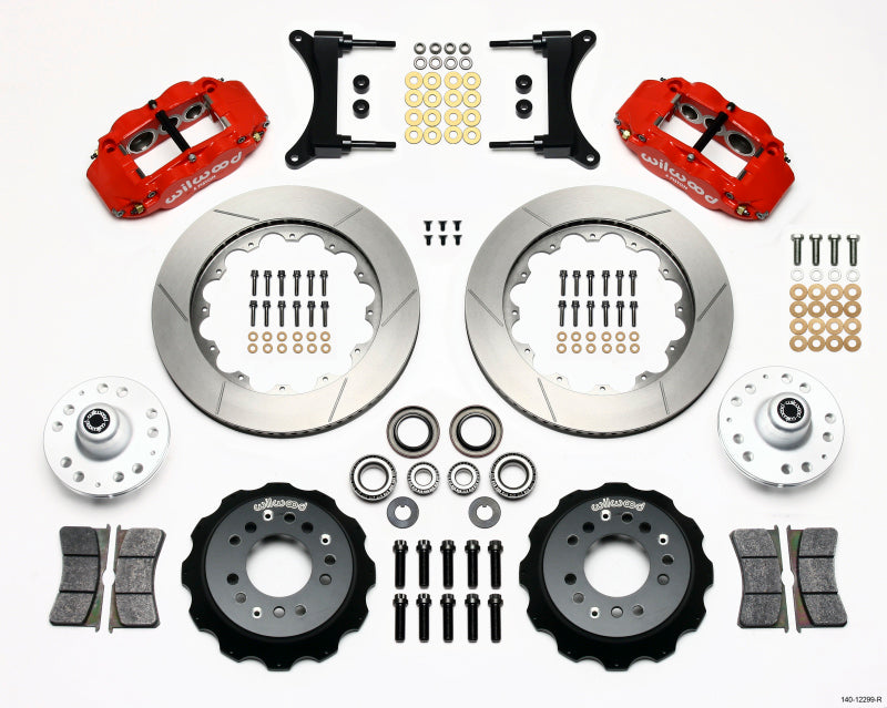 Wilwood Narrow Superlite 6R Front Hub Kit 14.00in Red 79-87 GM G Body - 140-12299-R