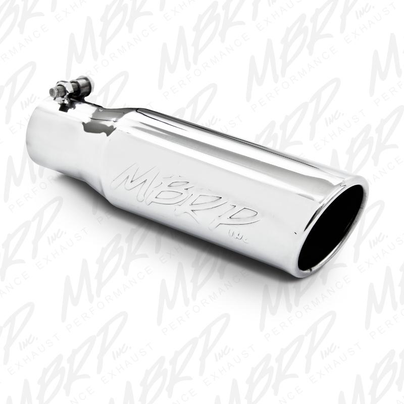MBRP Universal Tip 3in O.D. Angled Rolled End 2 inlet 10 length - T5113