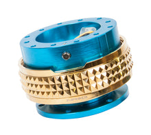 Load image into Gallery viewer, NRG Quick Release Kit - Pyramid Edition - New Blue Body / Chrome Gold Pyramid Ring - SRK-210NB/CG