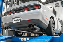 Load image into Gallery viewer, MBRP 15-16 Dodge Challenger 5.7L HEMI SS 3in Quad Split Rear Exit w/ Carbon Fiber Tips - T304 - S71163CF