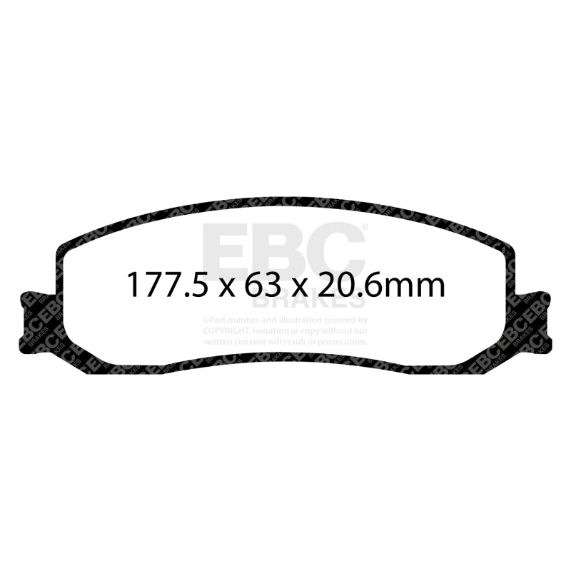 EBC 12 Ford F250 (inc Super Duty) 6.2 (2WD) Extra Duty Front Brake Pads - ED93000