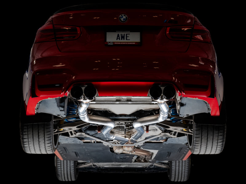 AWE Tuning BMW F8X M3/M4 Track Edition Cat-Back Exhaust - Diamond Black Tips - 3020-43087