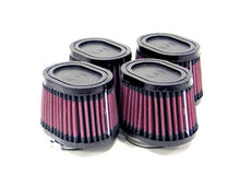 Load image into Gallery viewer, K&amp;N Universal Rubber Filter 2.125in Flange ID/3in x 4in Tapered Oval/2.75in Height (4 Filters) - RU-0984