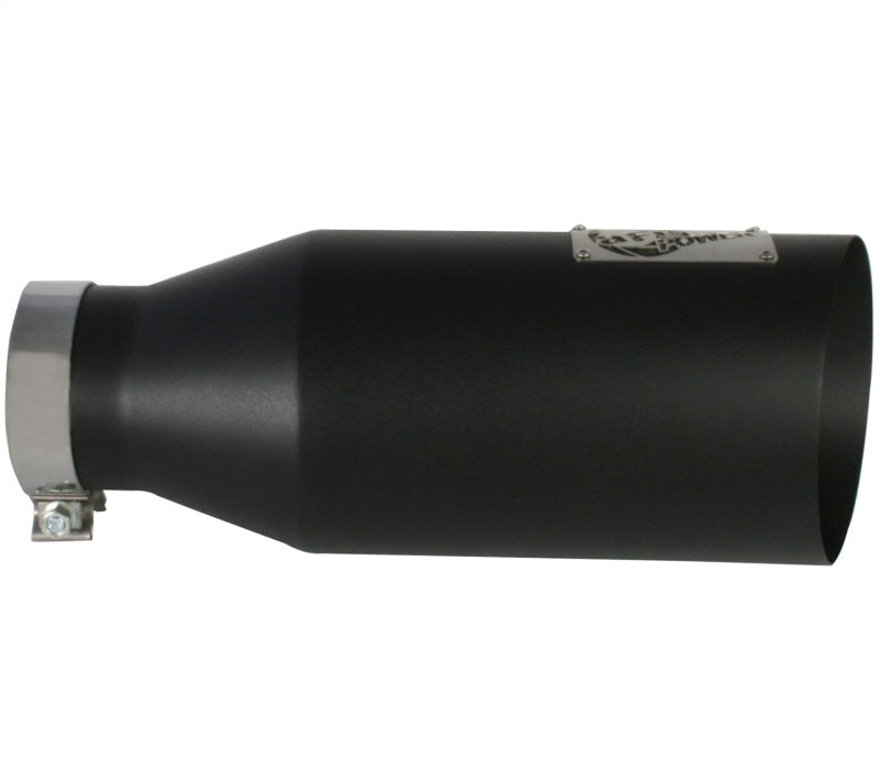 aFe MACHForce XP Exhausts Tips SS-304 EXH Tip 4In x 7Out x 18L Bolt-On (blk) - 49-92023-B