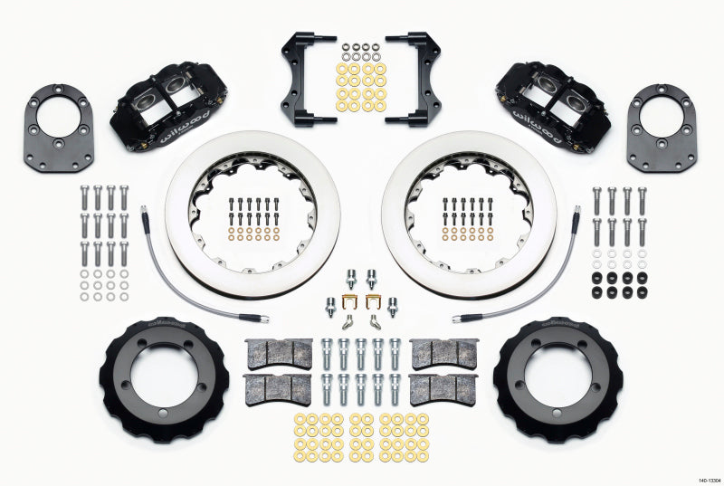 Wilwood Narrow Superlite 4R Front Hat Kit 12.88in Red 66-75 Ford Bronco Dana 30/44 w/Lines - 140-13304-R