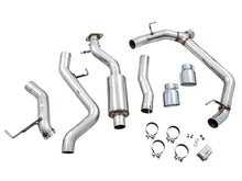 Load image into Gallery viewer, AWE Tuning 2021+ Ford Bronco 0FG Dual Rear Exit Exhaust w/Chrome Silver Tips &amp; Bash Guard - 3015-32456