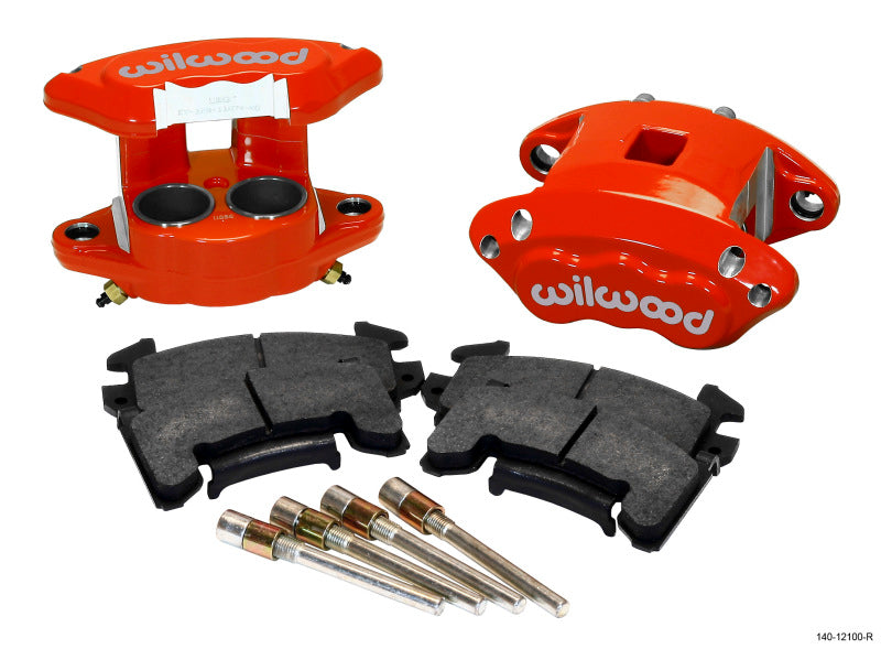 Wilwood D154 Front Caliper Kit - Red 1.62 / 1.62in Piston 0.81in Rotor - 140-12100-R