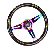 Load image into Gallery viewer, NRG Classic Wood Grain Steering Wheel (350mm) Black Sparkle/Galaxy Color w/Neochrome 3-Spoke - ST-015MC-BSB