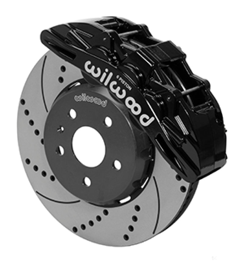 Wilwood SX6R Front Brake Kit 14in SRP Slotted/Drilled Black 16-19 Chevy Camaro SS - 140-15438-D