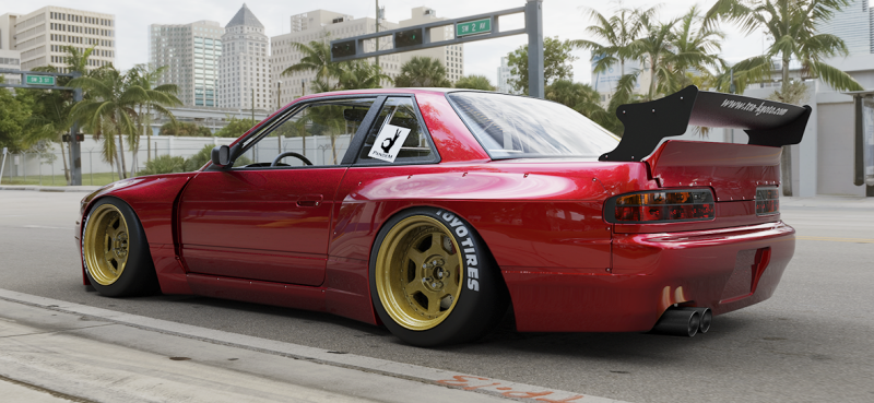 GReddy 89-94 Nissan 240SX Coupe w/ Silvia Headlights Pandem S13 Full Wide-Body Aero Kit w/o GT Wing - 66920280