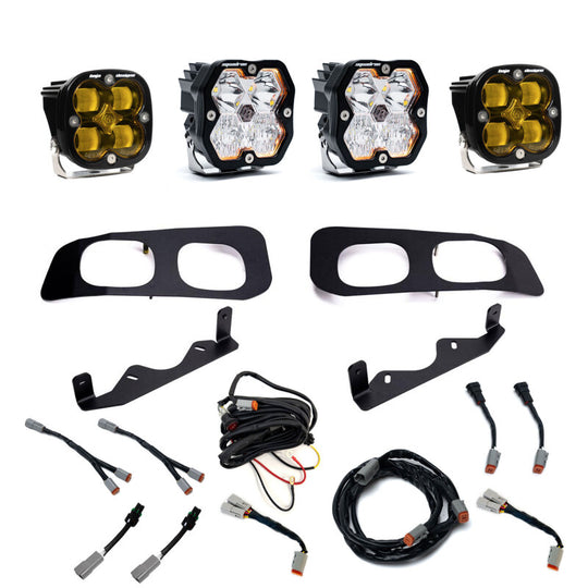 Baja Designs 23-25 Ford SD Squadron Sport/SAE 2.0 Dual Fog Pocket Kit (SAE/Sport) - Baja Amber - 440032