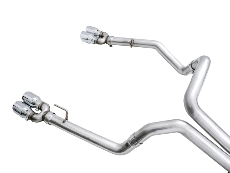 AWE Tuning 4th Gen GM 1500 6.2L 0FG Cat-Back Split Rear Exit (w/ Bumper Cutouts) - Quad Chrome Tips - 3015-42203