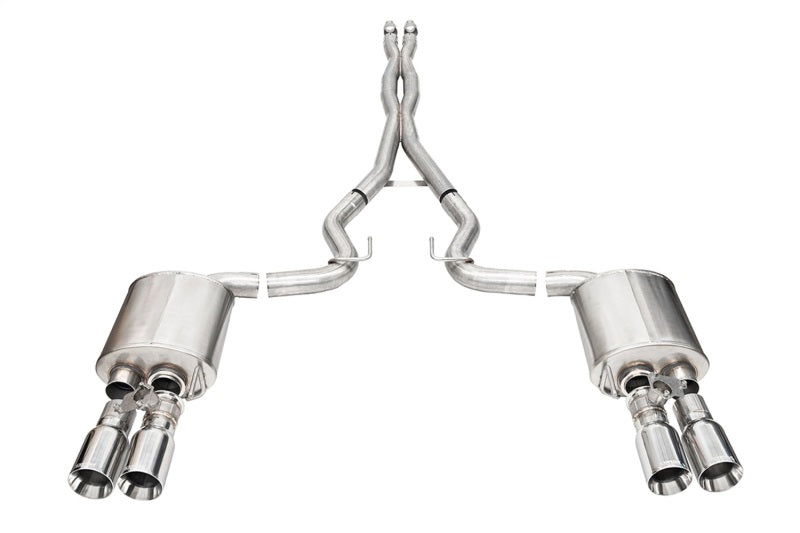 Corsa 24+ Ford Mustang V8 5.0L 3in Cat-Back Exhaust System w/ Twin 4in Polished Straight Tips - 21260
