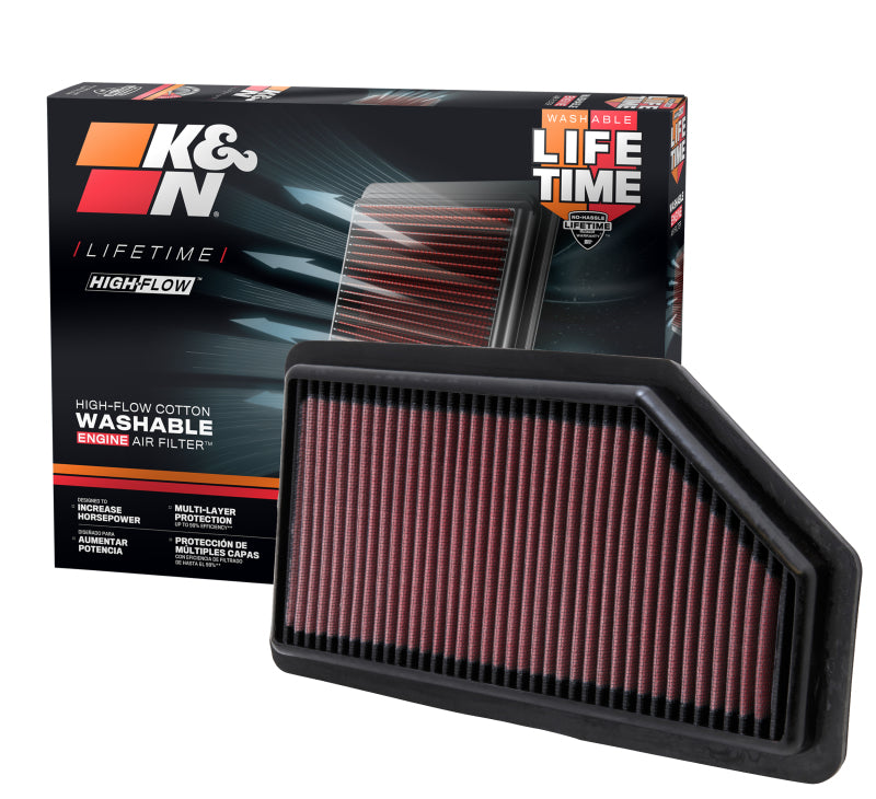 K&N Replacement Air Filter for 11 -12 Honda Odyssey 3.5L V6 - 33-2461