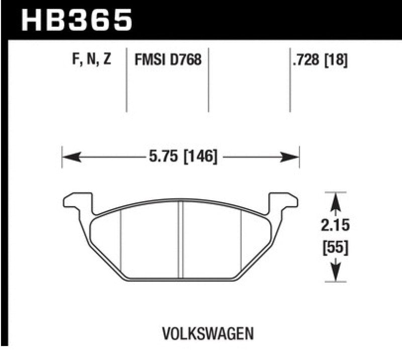 Hawk HPS 5.0 Street Brake Pads - Front - HB365B.728