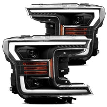 Load image into Gallery viewer, AlphaRex 18-20 Ford F-150 LUXX Style Projector Headlights Alpha Black w/Activation Light/DRL - 880176