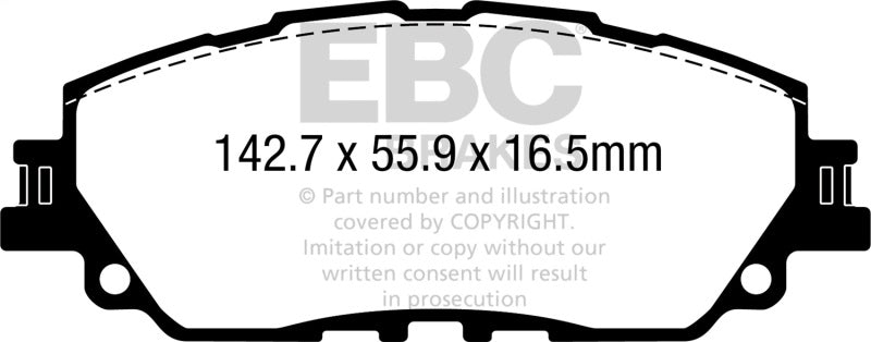 EBC 2019+ Lexus ES300H 2.5L Hybrid Greenstuff Front Brake Pads - DP22378