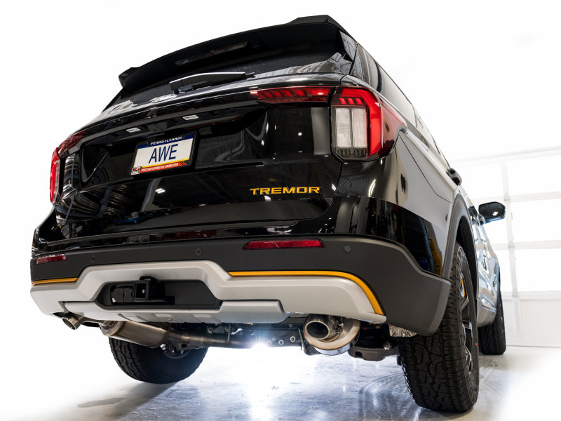AWE Tuning 2021+ Ford Explorer Tremor 3.0TT 0FG Dual Rear Exit Exhaust w/ Bash Guard - 3015-28625