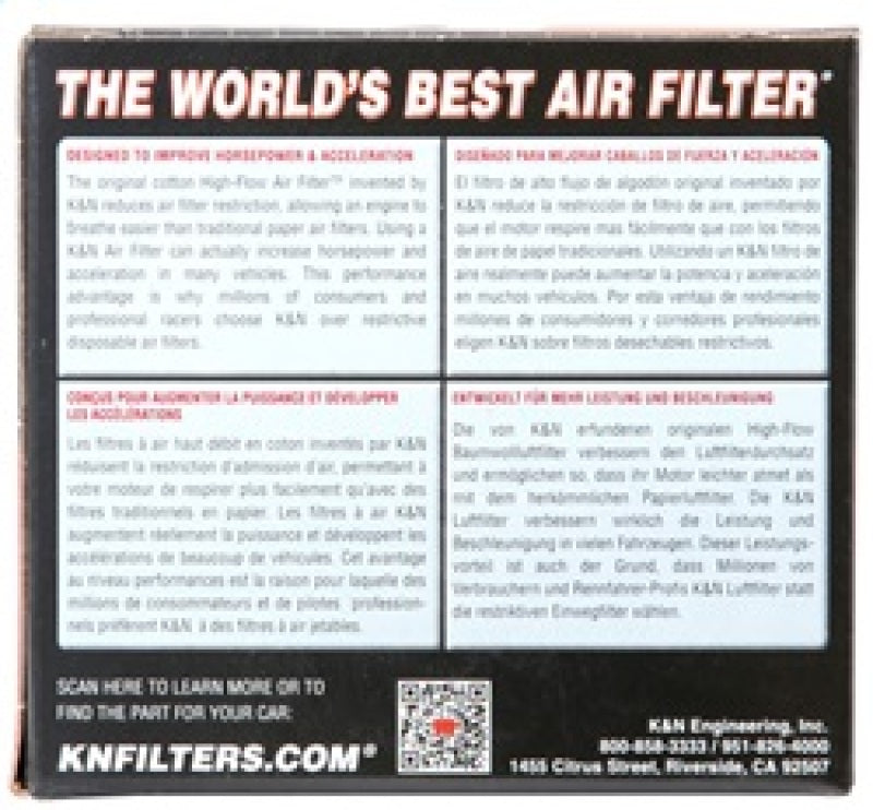 K&N Universal Rubber Filter 1 1/2in FLG 3in OD 4in Height - RU-0160