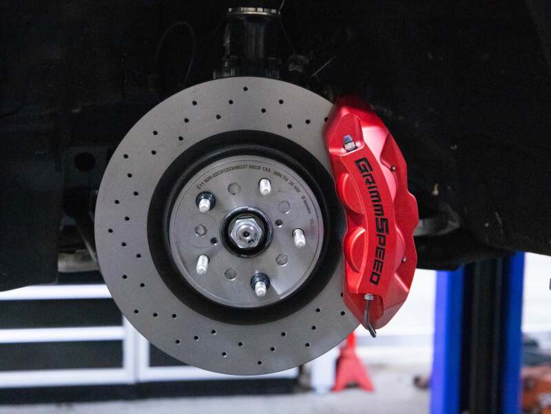 GrimmSpeed 02-21 Subaru WRX/STI 4-Piston Brake Caliper Kit - Red (For 340mm Rotor) - GRM.1170.1.RED