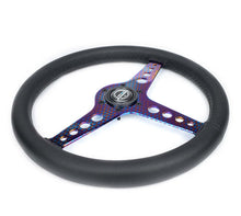Load image into Gallery viewer, NRG Light Weight Gaming Steering Wheel - Driftz 350mm 3 NeoChrome Spokes Perforated Leather - ST-034MC-PR