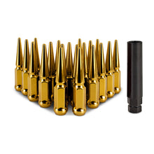 Load image into Gallery viewer, Mishimoto Steel Spiked Lug Nuts M12x1.5 20pc Set - Gold - MMLG-SP1215-20GD