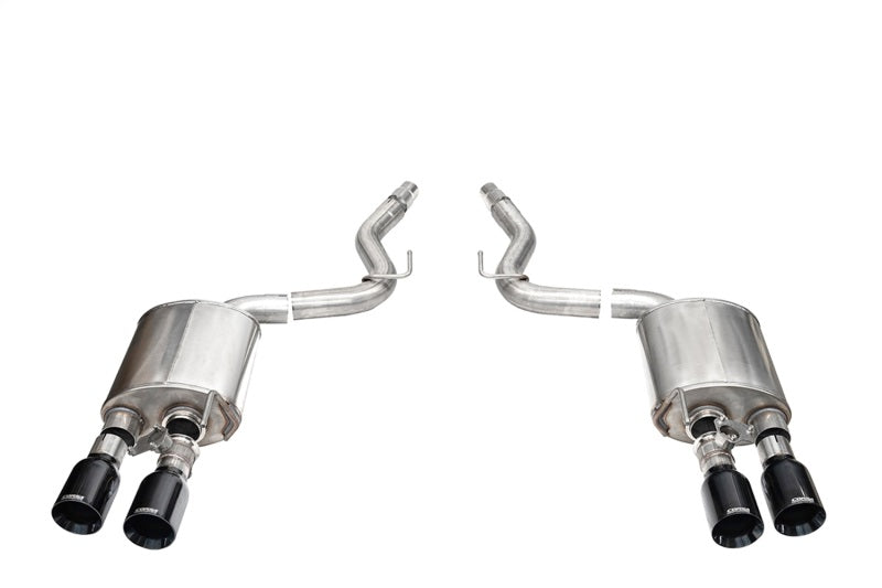 Corsa 24+ Ford Mustang Dark Horse 5.0L 3in Dual Rear Axle-Back w/Twin 4.5in Black PVD Straight Tip - 21268BLK