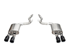 Corsa 24+ Ford Mustang Dark Horse 5.0L 3in Dual Rear Axle-Back w/Twin 4.5in Black PVD Straight Tip - 21268BLK