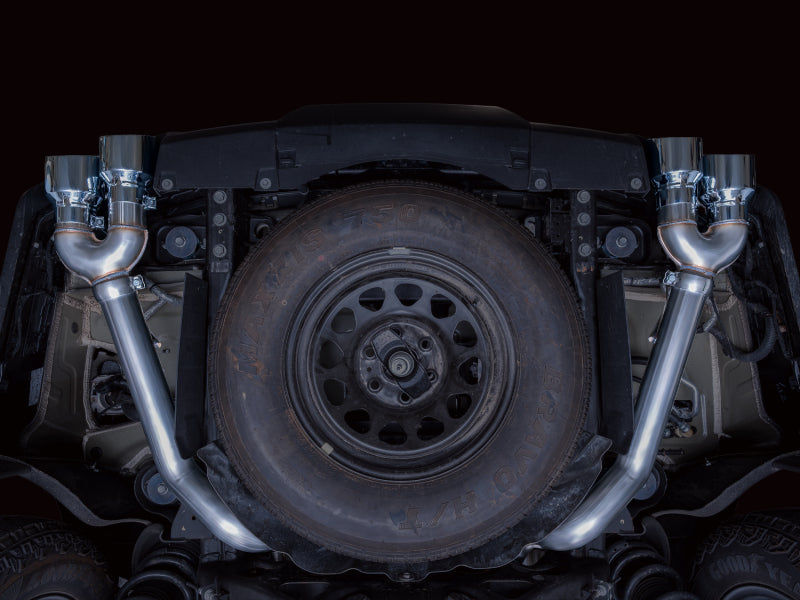 AWE Tuning 2021+ GMC Suburban/Yukon XL 5.3L 0FG Split Rear Exit Catback - Quad Chrome Silver Tips - 3015-42007