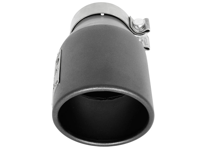aFe MACH Force-Xp 3in 304 SS Metallic Black Exhaust Tip 3in In x 4-1/2in Out x 9in L Clamp-On Right - 49T30451-B091