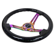 Load image into Gallery viewer, NRG Reinforced Steering Wheel (350mm / 3in. Deep) Blk Multi Color Flake w/ Neochrome Center Mark - RST-018BSB-MC