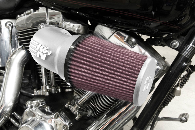 K&N 01-17 Harley-Davidson Softail / Dyna FI Performance Air Intake System Silver - 57-1137S