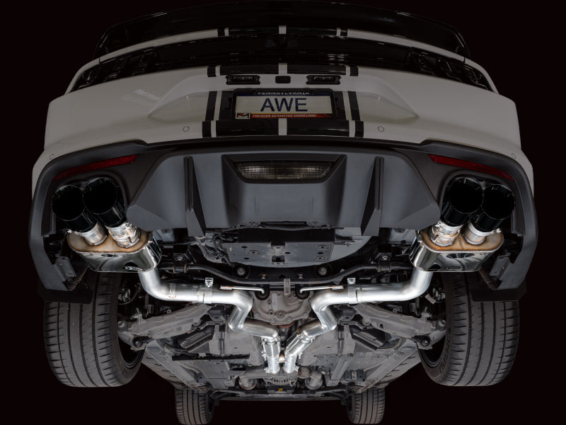 AWE Tuning 18-23 S550 Mustang GT SwitchPath Exhaust - Diamond Black Tips - 3025-43550