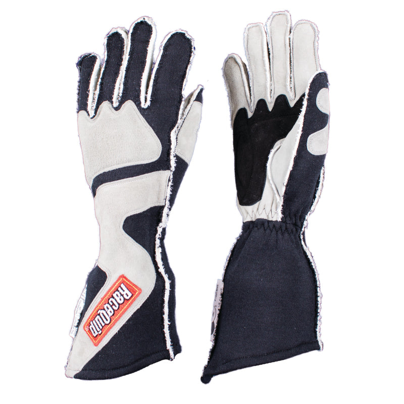 RaceQuip SFI-5 Gray/Black Small Outseam Angle Cut Glove - 359602