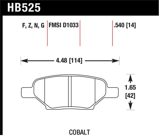 Hawk HPS Street Brake Pads - HB525F.540
